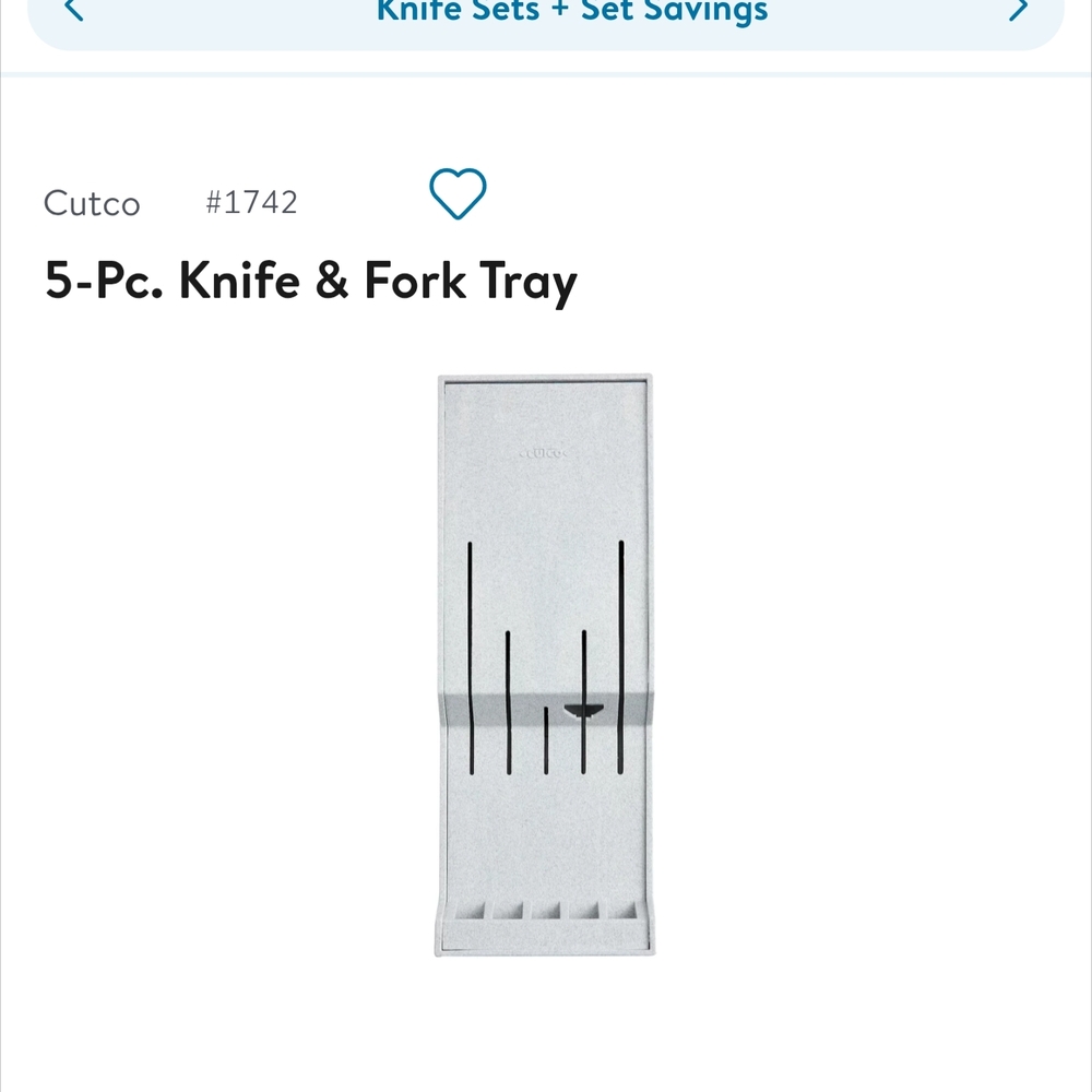 Cutco 5-Piece Knife & Fork Tray in Gray